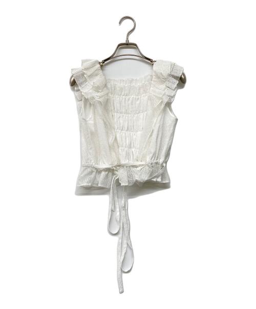 Snidel（スナイデル）Snidel (スナイデル) 24SS 短丈フリルブラウス ホワイト サイズ:Freeの古着・服飾アイテム