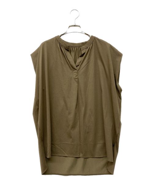 INED（イネド）INED (イネド) フレンチスリーブブラウス カーキ サイズ:9の古着・服飾アイテム