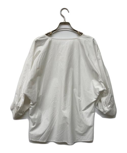 ADORE（アドーア）ADORE (アドーア) クリスピークロスギャザースリーブブラウス ホワイト サイズ:38の古着・服飾アイテム