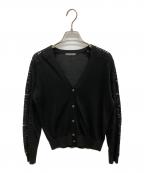 theory luxeセオリーリュクス）の古着「レース切替カーディガン」｜ブラック
