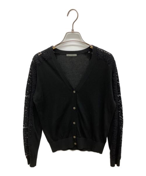 theory luxe（セオリーリュクス）theory luxe (セオリーリュクス) レース切替カーディガン ブラック サイズ:38の古着・服飾アイテム
