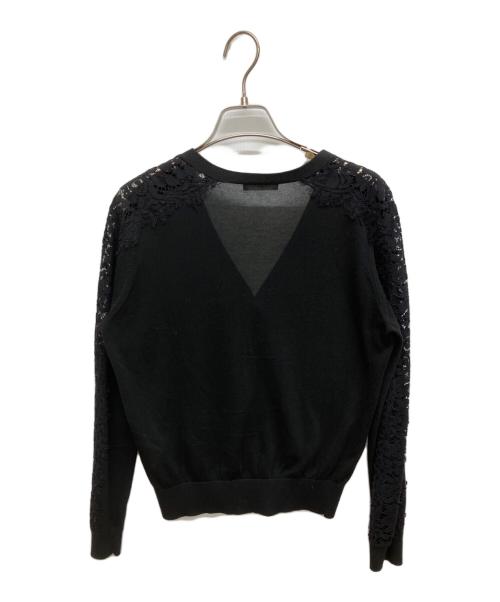 theory luxe（セオリーリュクス）theory luxe (セオリーリュクス) レース切替カーディガン ブラック サイズ:38の古着・服飾アイテム