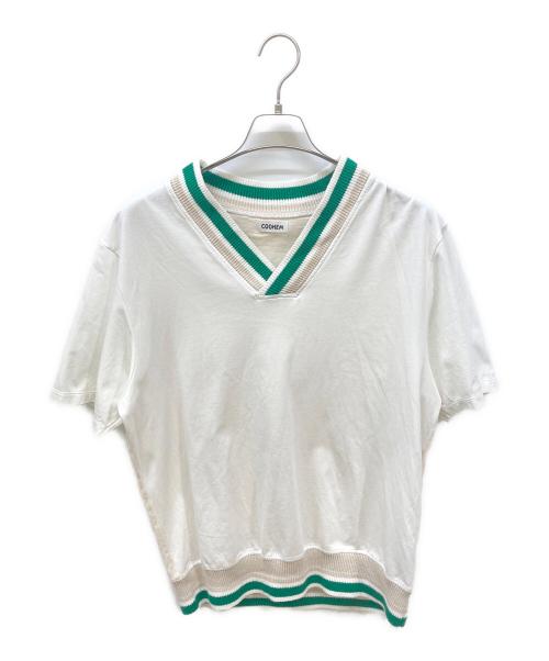 Coohem（コーヘン）Coohem (コーヘン) RIB KNIT COMBI T-SHIRT アイボリー サイズ:Mの古着・服飾アイテム