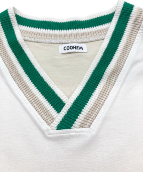 Coohem（コーヘン）Coohem (コーヘン) RIB KNIT COMBI T-SHIRT アイボリー サイズ:Mの古着・服飾アイテム