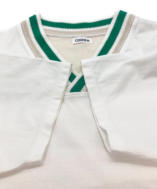 Coohem（コーヘン）Coohem (コーヘン) RIB KNIT COMBI T-SHIRT アイボリー サイズ:Mの古着・服飾アイテム