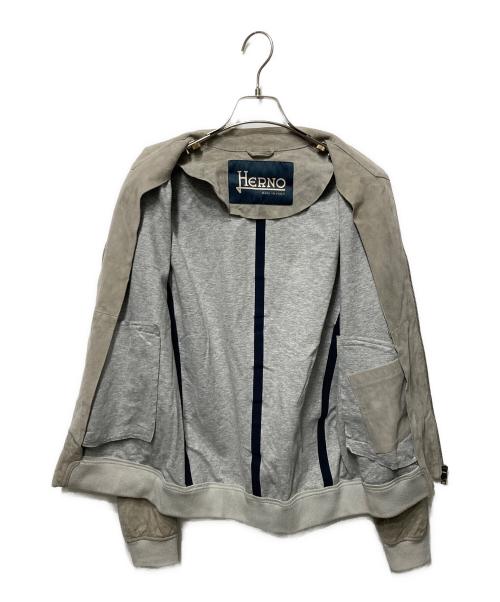 HERNO（ヘルノ）HERNO (ヘルノ) ストレッチゴートスエードジップアップブルゾン ベージュ サイズ:46の古着・服飾アイテム