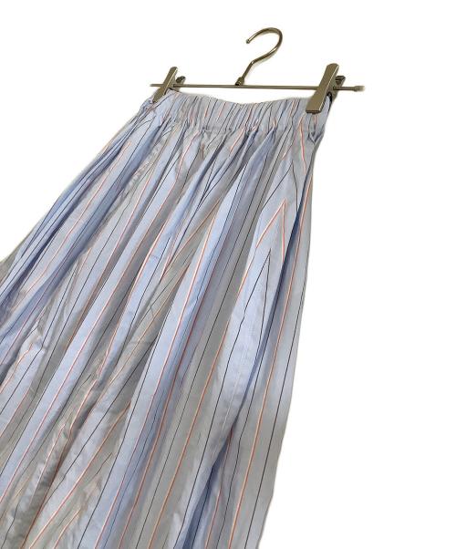 MARNI（マルニ）MARNI (マルニ) ストライプギャザースカート ライトブルー サイズ:36の古着・服飾アイテム