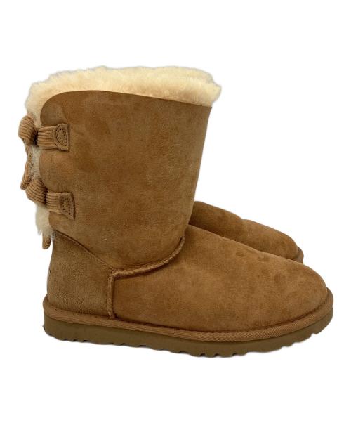 UGG Australia（アグ オーストラリア）UGG Australia (アグ オーストラリア) ムートン ブーツ ショート ミドル スエード　ベイリーボウ　Bailey Bow ブラウン サイズ:23の古着・服飾アイテム