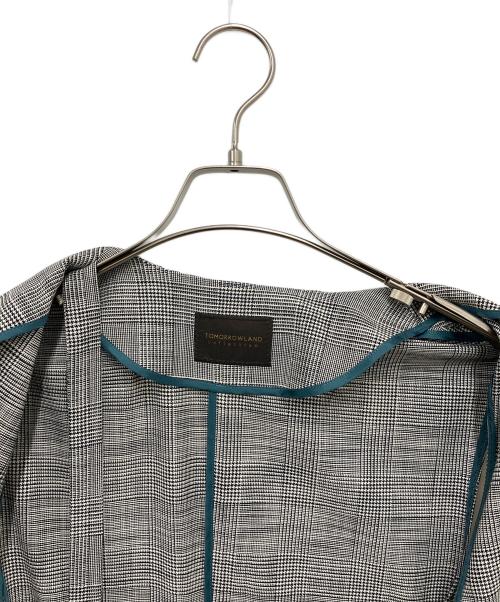 TOMORROW LAND collection（トゥモローランドコレクション）TOMORROW LAND collection (トゥモローランドコレクション) シャイニーグレンチェック Vカラージレ グレー サイズ:36の古着・服飾アイテム