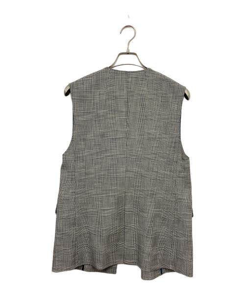 TOMORROW LAND collection（トゥモローランドコレクション）TOMORROW LAND collection (トゥモローランドコレクション) シャイニーグレンチェック Vカラージレ グレー サイズ:36の古着・服飾アイテム