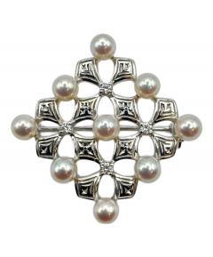 【⭐️レトロ❣️あこやパール⭐️】ミキモトパール　シルバーブローチ　美品 ミキモト アコヤパール シルバーブローチ(鑑別書付) – Amelie Antique