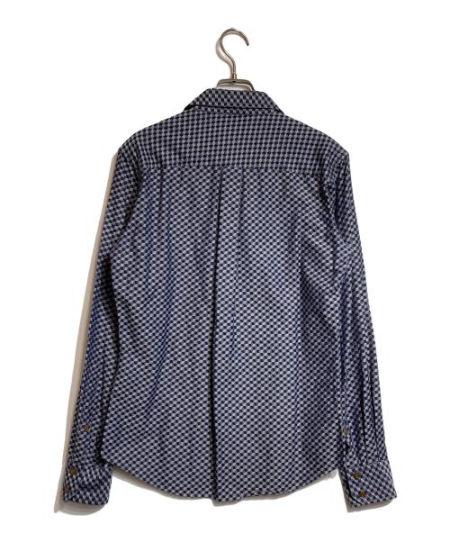 Vivienne Westwood man（ヴィヴィアン ウェストウッド マン）Vivienne Westwood man (ヴィヴィアン ウェストウッド マン) オーブ刺繍ジオメトリック柄シャツ ネイビー サイズ:44の古着・服飾アイテム