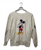 Champion×BEAMS×DISNEYチャンピオン×ビームス×ディズニー）の古着「アニバーサリープリントスウェット」｜ベージュ