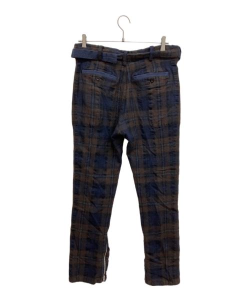 sacai（サカイ）sacai (サカイ) ベルテッドパンツ ネイビーの古着・服飾アイテム