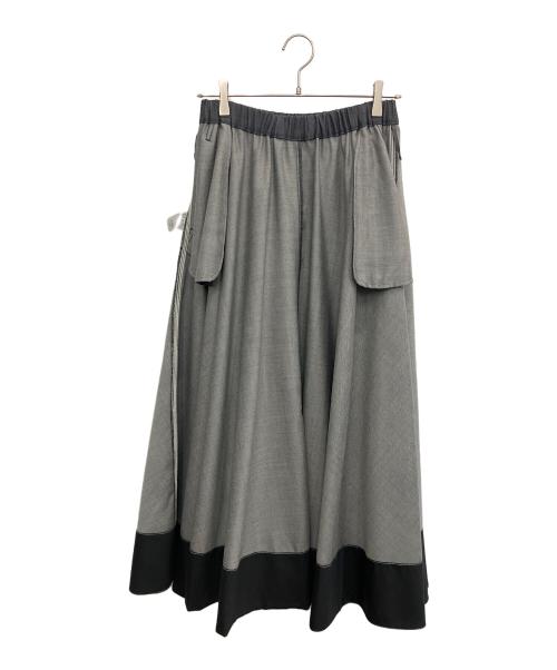 ebure（エブール）ebure (エブール) デニムライクウールサーキュラースカート ネイビー サイズ:SIZE 38の古着・服飾アイテム