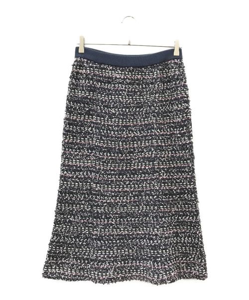 Rene（ルネ）Rene (ルネ) ツイードニットスカート ネイビー サイズ:38の古着・服飾アイテム