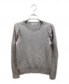Reneルネ）の古着「パール付パフスリーブニット」｜グレー