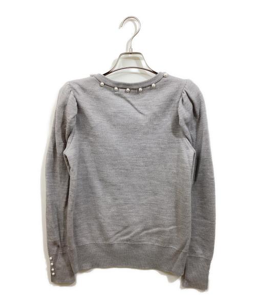 Rene（ルネ）Rene (ルネ) パール付パフスリーブニット グレー サイズ:34の古着・服飾アイテム