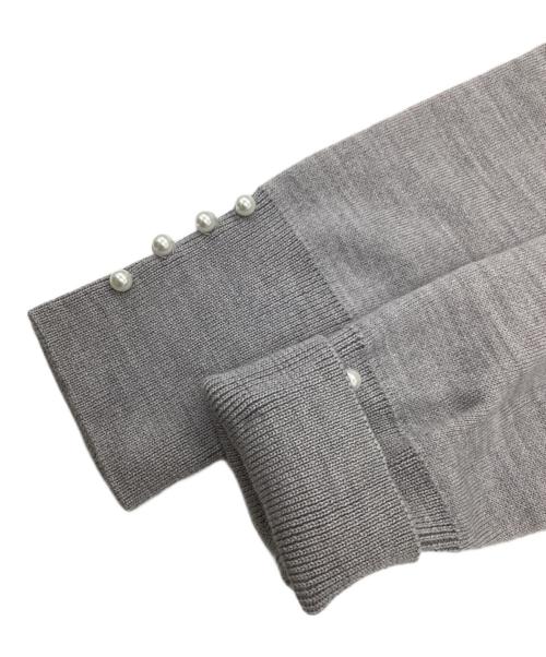 Rene（ルネ）Rene (ルネ) パール付パフスリーブニット グレー サイズ:34の古着・服飾アイテム