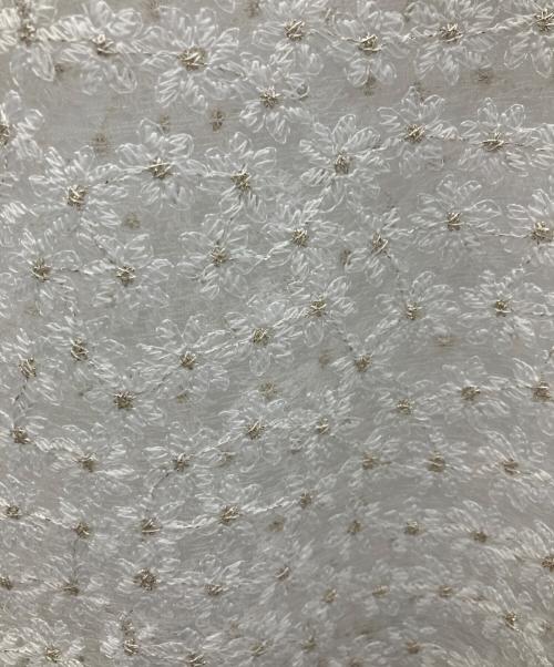 BALLSEY（ボールジィ）BALLSEY (ボールジィ) チュールエンブロイダリー レースフレンチスリーブプルオーバー ホワイト サイズ:36の古着・服飾アイテム