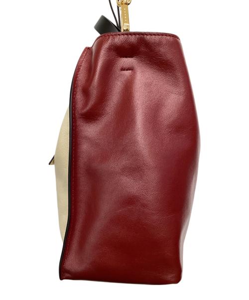 MARNI（マルニ）MARNI (マルニ) MUSEO SOFT カラーブロック2WAYバッグ レッド×アイボリーの古着・服飾アイテム