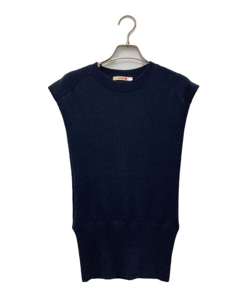 BACCA（バッカ）BACCA (バッカ) ウールムリネ クルーネックベスト　35-02-14-02103 ネイビー サイズ:Sの古着・服飾アイテム