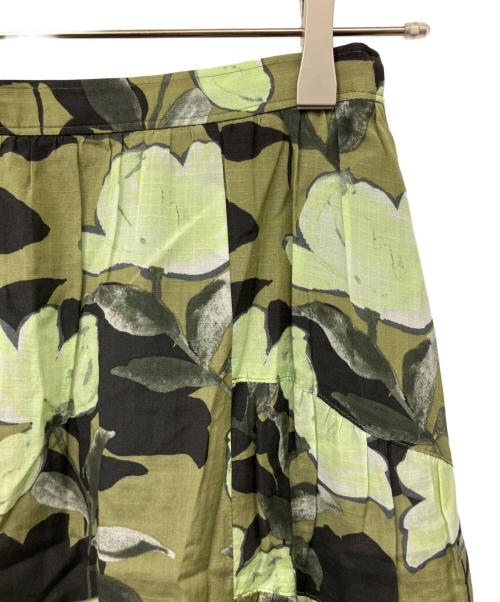 BALLSEY（ボールジィ）BALLSEY (ボールジィ) マグノリアプリント ギャザーロングスカート グリーン サイズ:36の古着・服飾アイテム