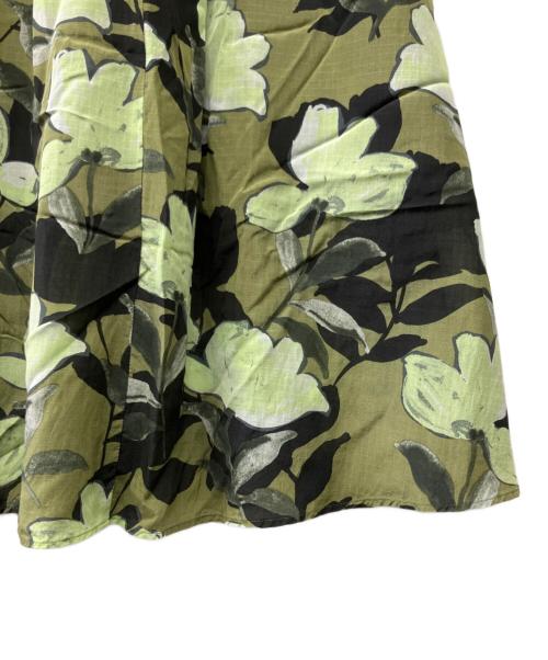 BALLSEY（ボールジィ）BALLSEY (ボールジィ) マグノリアプリント ギャザーロングスカート グリーン サイズ:36の古着・服飾アイテム