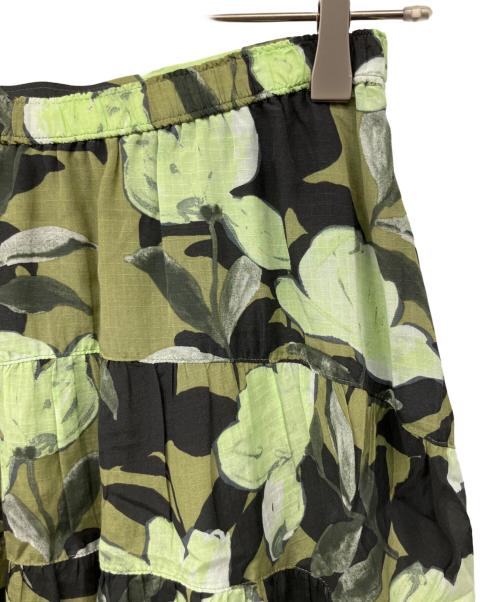 BALLSEY（ボールジィ）BALLSEY (ボールジィ) マグノリアプリント ギャザーロングスカート グリーン サイズ:36の古着・服飾アイテム