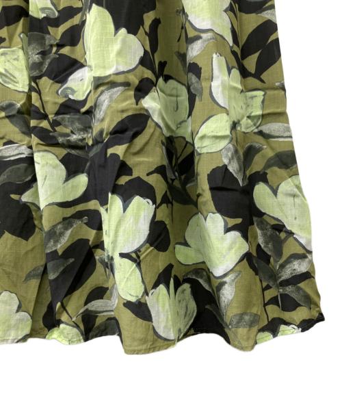 BALLSEY（ボールジィ）BALLSEY (ボールジィ) マグノリアプリント ギャザーロングスカート グリーン サイズ:36の古着・服飾アイテム