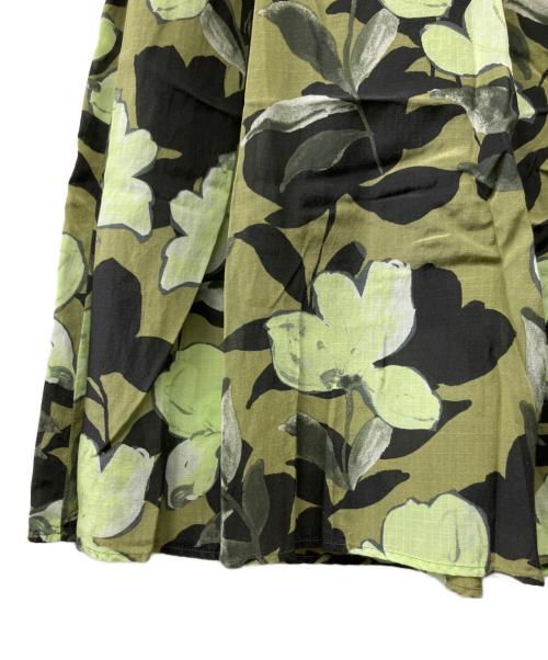 BALLSEY（ボールジィ）BALLSEY (ボールジィ) マグノリアプリント ギャザーロングスカート グリーン サイズ:36の古着・服飾アイテム