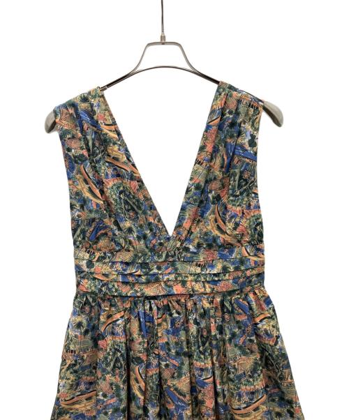 Lois CRAYON（ロイスクレヨン）Lois CRAYON (ロイスクレヨン) リゾート柄深Vノースリーブワンピース マルチカラー サイズ:SIZE Mの古着・服飾アイテム