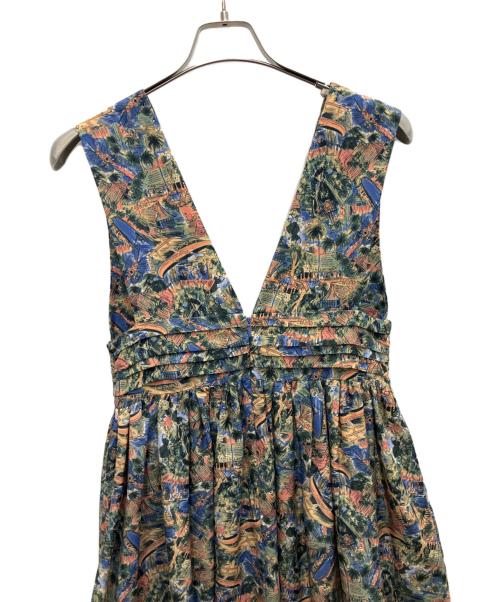 Lois CRAYON（ロイスクレヨン）Lois CRAYON (ロイスクレヨン) リゾート柄深Vノースリーブワンピース マルチカラー サイズ:SIZE Mの古着・服飾アイテム