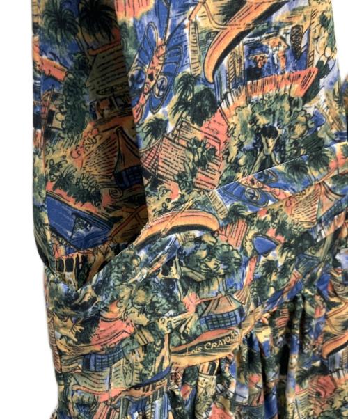 Lois CRAYON（ロイスクレヨン）Lois CRAYON (ロイスクレヨン) リゾート柄深Vノースリーブワンピース マルチカラー サイズ:SIZE Mの古着・服飾アイテム