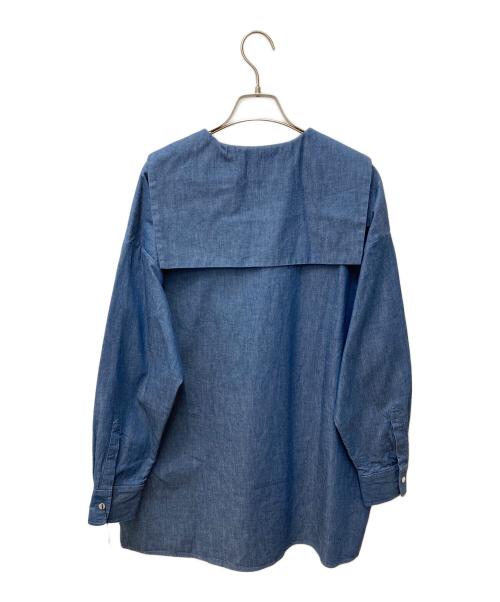 THIRD MAGAZINE（サードマガジン）THIRD MAGAZINE (サードマガジン) mikomori (ミコモリ) デニムセーラーカラーシャツ A0823FB221 インディゴ サイズ:9 未使用品の古着・服飾アイテム