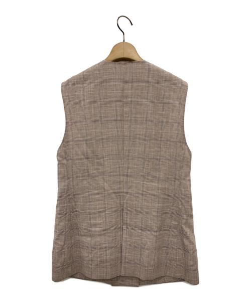 TOMORROW LAND collection（トゥモローランドコレクション）TOMORROW LAND collection (トゥモローランドコレクション) チェリーウィンドウ Vカラーダブルブレストジレ ピンク サイズ:36の古着・服飾アイテム