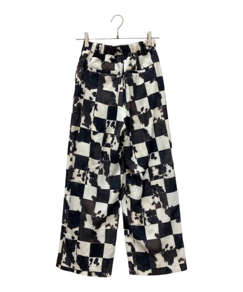 Ameri（アメリ）Ameri (アメリ) COW CHECK STRAIGHT PANTS ブラック×ホワイト サイズ:Ｓの古着・服飾アイテム