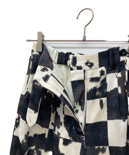 Ameri（アメリ）Ameri (アメリ) COW CHECK STRAIGHT PANTS ブラック×ホワイト サイズ:Ｓの古着・服飾アイテム