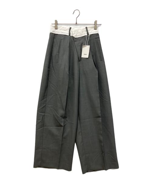 STUDIOUS（ステュディオス）STUDIOUS (ステュディオス) Asymmetric Front Trousers グレー サイズ:1の古着・服飾アイテム