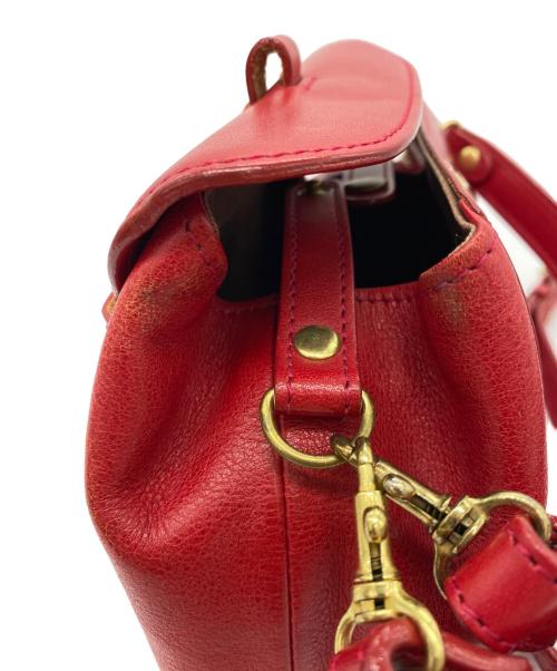 leather craft by emi（レザークラフトバイエミ）leather craft by emi (レザークラフトバイエミ) 2WAYパンプキンショルダーバッグ レッドの古着・服飾アイテム