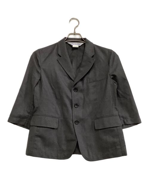 COMME des GARCONS COMME des GARCONS（コムデギャルソン コムデギャルソン）COMME des GARCONS COMME des GARCONS (コムデギャルソン コムデギャルソン) 7分袖ウールテーラードジャケット グレー サイズ:Mの古着・服飾アイテム