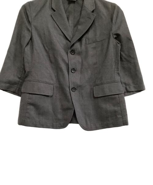 COMME des GARCONS COMME des GARCONS（コムデギャルソン コムデギャルソン）COMME des GARCONS COMME des GARCONS (コムデギャルソン コムデギャルソン) 7分袖ウールテーラードジャケット グレー サイズ:Mの古着・服飾アイテム