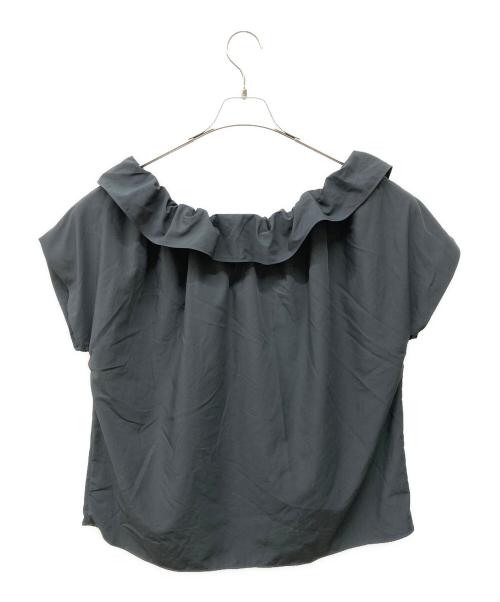 FRAY ID（フレイ アイディー）FRAY ID (フレイ アイディー) ラッフルギャザーブラウス ブラック サイズ:1の古着・服飾アイテム