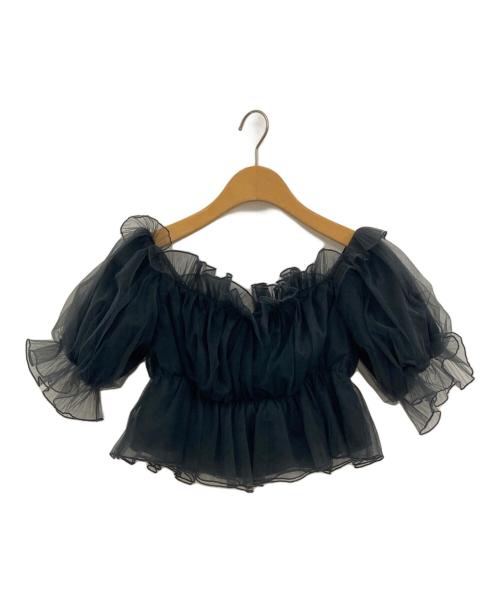 Snidel（スナイデル）Snidel (スナイデル) ボリュームギャザーフリルオフショルブラウス グレー サイズ:Fの古着・服飾アイテム