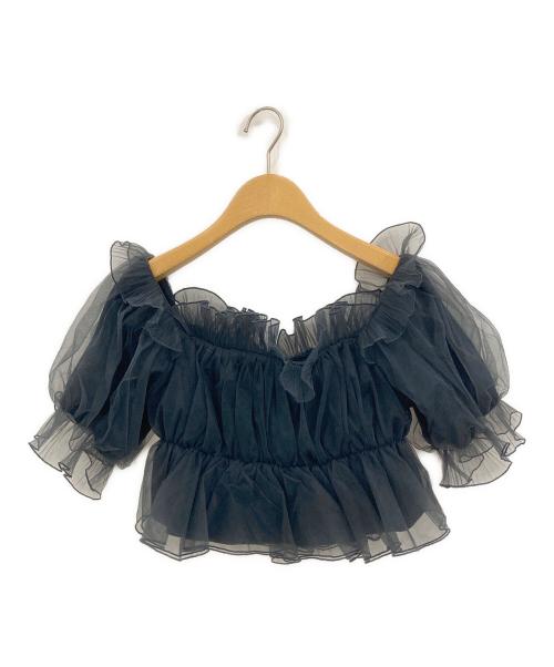 Snidel（スナイデル）Snidel (スナイデル) ボリュームギャザーフリルオフショルブラウス グレー サイズ:Fの古着・服飾アイテム