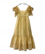 Snidelスナイデル）の古着「肩リボンジャガードキャミワンピース」｜イエロー