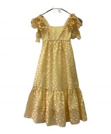 Snidel（スナイデル）の古着「肩リボンジャガードキャミワンピース」｜イエロー