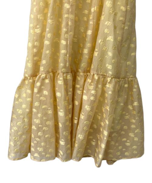 Snidel（スナイデル）Snidel (スナイデル) 肩リボンジャガードキャミワンピース イエローの古着・服飾アイテム