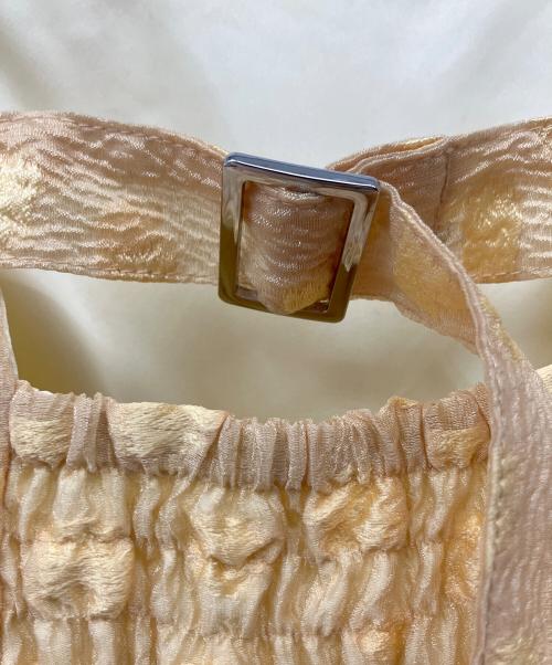 Snidel（スナイデル）Snidel (スナイデル) 肩リボンジャガードキャミワンピース イエローの古着・服飾アイテム