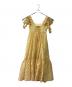 Snidel (スナイデル) 肩リボンジャガードキャミワンピース イエロー：15000円